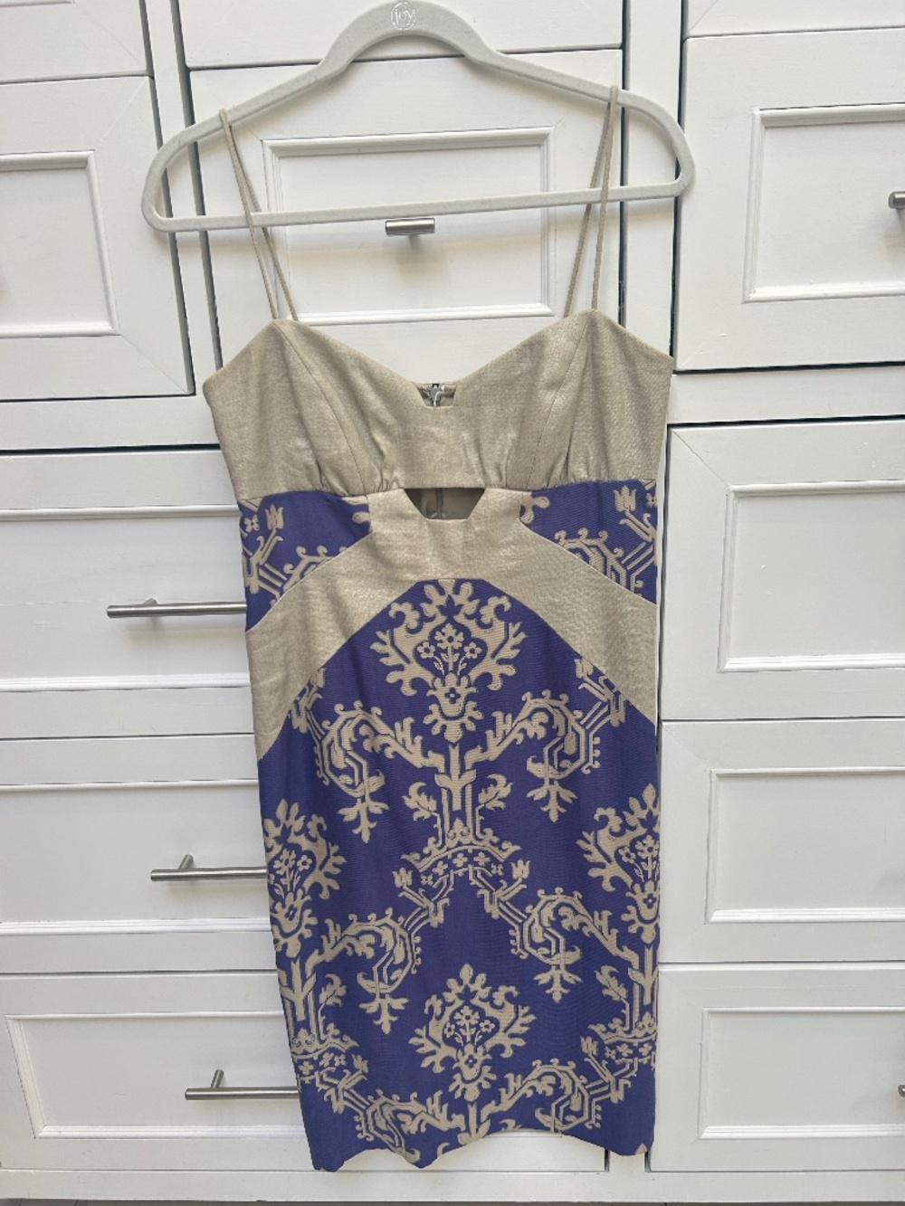 Nicole Miller Collection Silk Baroque Cutout Dress Made in USA Size 8